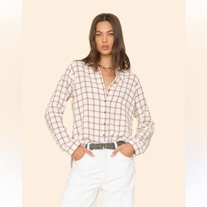 XiRENA Scout Shirt Cream Clay Plaid Button-Down Shirt 🤎